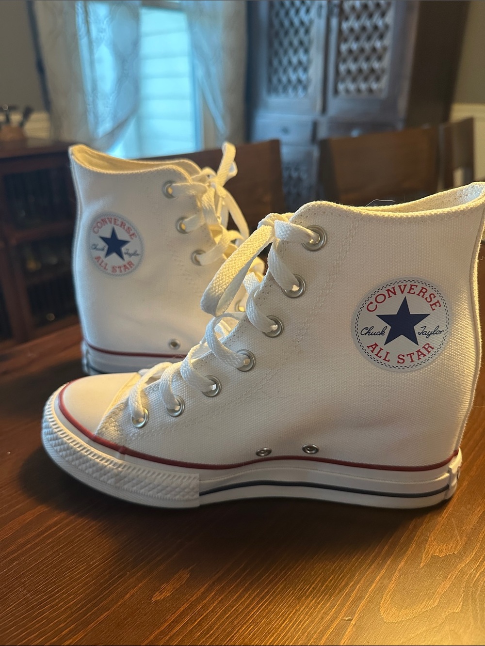 Converse Chuck Taylor All Star High-Top Wedge Sneakers in White